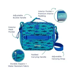 Lunch Boxes & Bags<bentgo Kids Prints Sharks Lunch Bag, Blue (BGPTBAG-SHK)