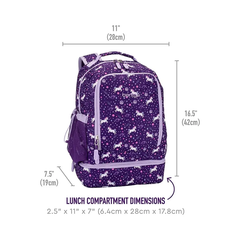 bentgo Kids Prints Unicorn Backpack with Lunch Box, Multicolor (BGBKPAK-UNI)