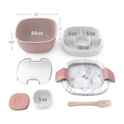 bentgo Salad Container, Blush Marble, 54 oz. (BGOSAL-M) Clearance