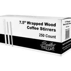 Filters, Stirrers & Straws<BERK Individually Wooden Stirrer, 250/Box (9041293)