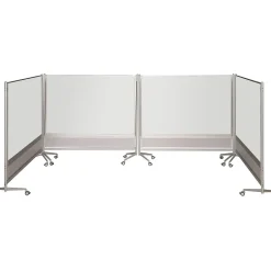 Discount D.O.C. Porcelain Mobile Dry-Erase Whiteboard, Anodized Aluminum Frame, 6' x 6' (661AG-DD) Dry Erase