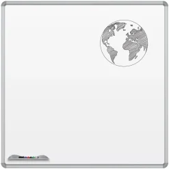 Online Green-Rite Porcelain Dry-Erase Board, Silver Presidental Trim, 4' x 4' Dry Erase