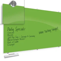 Visionary Colors Magnetic Glass Dry Erase Whiteboard 47.24" x 94.49" Green (83846-Green) Dry Erase