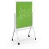 Clearance Visionary Curve Colored Glass Whiteboard Easel White Frame Green Glass 47.24"H x 35.43"H Surface (74957-Green) Dry Erase