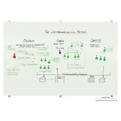 Outlet Visionary Glass Dry-Erase Whiteboard, 4' x 3' (83844) Dry Erase