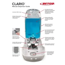 Betco Clario Universal 91819-00 Wall Mounted Hand Soap/Hand Sanitizer Dispenser, White (9181900)