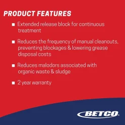 Betco Envirozyme Grease Trap and Drain Cleaner Blocks, Green, 8 oz., 64/carton (BETZ320C1400)