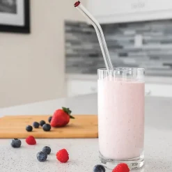 Filters, Stirrers & Straws<Better Houseware Extra-Wide Glass Straws with Cleaning Brush, 5 Pack, (309)