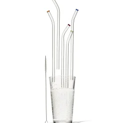 Filters, Stirrers & Straws<Better Houseware Extra-Wide Glass Straws with Cleaning Brush, 5 Pack, (309)