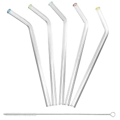 Filters, Stirrers & Straws<Better Houseware Extra-Wide Glass Straws with Cleaning Brush, 5 Pack, (309)