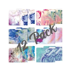 Better Office Abstract Art Heavyweight File Folders, 1/3-Cut Tab, Letter Size, Assorted Colors, 12/Pack (80012-12PK) Clearance