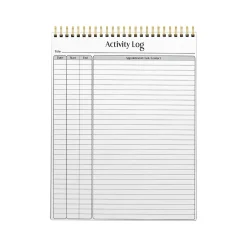 Better Office Activity Log Notepad, 8.5" x 11", Project-Ruled, White/Black, 50 Sheets/Pad (25826) Hot