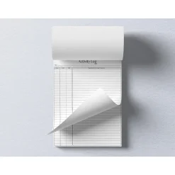 Better Office Activity Log Notepad, 8.5" x 11", Project-Ruled, White/Black, 50 Sheets/Pad (25836) Discount