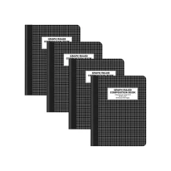 Better Office Composition Notebooks, 7.5" x 9.75", Graph Ruled, 80 Sheets, Black, 4/Pack (25604-4PK) Sale