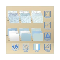 Better Office Floral & Paisley Heavy-Duty File Folders, 1/3-Cut Tab, Letter Size, Paper Stock, 18/Pack (80032-18PK0) Discount