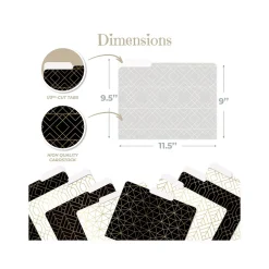 Better Office Geometric Gold Foil Heavyweight File Folders, 1/3-Cut Tab, Letter Size, Assorted Colors, 24/Pack (80021-24PK) Online