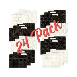 Better Office Geometric Gold Foil Heavyweight File Folders, 1/3-Cut Tab, Letter Size, Assorted Colors, 24/Pack (80021-24PK) Online