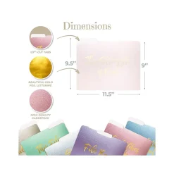 Better Office Gold Foil Popular Sayings Heavyweight File Folders, 1/3-Cut Tab, Letter Size, Assorted Colors, 12/Pack Hot