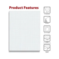 Better Office Graph Pad, 8.5" x 11", Quad-Ruled, White, 50 Sheets/Pad (25602) Sale
