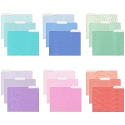 Better Office Heavy-Duty File Folders, 1/3-Cut Tab, Letter Size, Paper Stock, Ombre Rainbow, 18/Pack (80030-18PK)