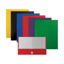 Better Office 3-Hole Punched 2-Pocket Portfolio Folders, Assorted Colors, 100/Pack (80100-100PK) Clearance