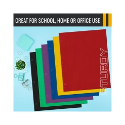 Better Office 3-Hole Punched 2-Pocket Portfolio Folders, Assorted Colors, 100/Pack (80100-100PK) Clearance