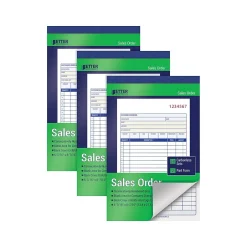 Clearance 2-Part Carbonless Sales Order Book, 5.44" x 8.44", 50 Sets/Book, 3 Books/Pack (66103-3PK) Business Forms