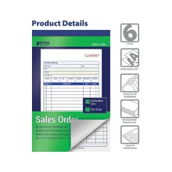 Hot 2-Part Carbonless Sales Order Book, 5.44" x 8.44", 50 Sets/Book, 6 Books/Pack (66106-6PK) Business Forms