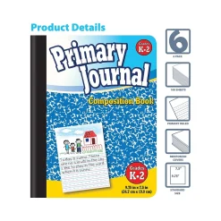 Better Office Primary Journal 1-Subject Composition Notebooks, 7.5" x 9.75", Primary, 100 Sheets, Blue, 6/Pack (25406-6PK) New