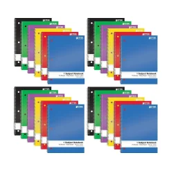 Better Office 1-Subject Notebooks, 8" x 10.5", Wide Ruled, 70 Sheets, 24/Pack (25624-24PK) Sale