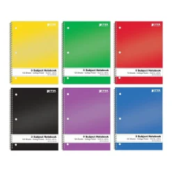 Better Office 3-Subject Notebooks, 8" x 10.5", College Ruled, 120 Sheets, 6/Pack (25736-6PK) Outlet