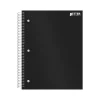 Better Office 5-Subject Subject Notebooks, 8.5" x 11", College Ruled, 200 Sheets, Black (25781) Hot