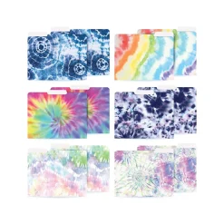 Better Office Tie-Dye Heavyweight File Folders, 1/3-Cut Tab, Letter Size, Assorted Colors, 12/Pack (80014-12PK) New