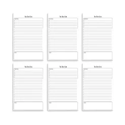 Better Office To-Do List Notepad, 5.5" x 8.5", Ruled, White, 50 Sheets/Pad, 6 Pads/Pack (25835-6PK) Clearance
