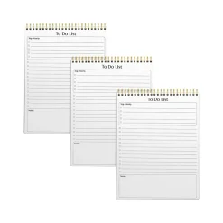 Better Office To-Do List Notepad, 8.5" x 11", Ruled, White, 50 Sheets/Pad, 3 Pads/Pack (25823-3PK) Outlet