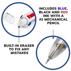 BIC 4 Color Retractable 3+1 Ballpoint Pen and Mechanical Pencil, Medium Point (MMLP1AST) Discount