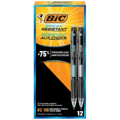BIC Break-Resistant Mechanical Pencils, 0.7mm, #2 Medium Lead, 12/Pack (MV7PR11-BLK) Outlet