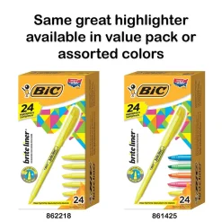 BIC Brite Liner Stick Highlighter, Chisel Tip, Yellow, Dozen (65550) Hot