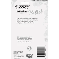 BIC Brite Liner Stick Highlighter with Grip, Chisel Tip, Assorted Pastel Colors, 6/Pack (GBLDP61-AST ) Online