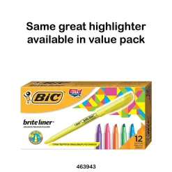 BIC Brite Liner Stick Highlighters, Chisel, Assorted, 5/Pack (BLP51W-AST) Discount