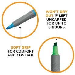 BIC Brite Liner Stick Highlighter with Grip, Chisel Tip, Assorted, 5/Pack (31257)