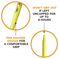 BIC Brite Liner Stick Highlighter, Chisel Tip, Yellow, 24/Pack (BL241YEL) Best