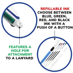 BIC 4-Color Retractable Ballpoint Pen, Medium Point, Multicolor Ink (24623/MM11) Best