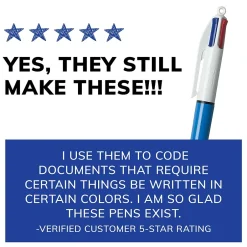 BIC 4-Color Retractable Ballpoint Pen, Medium Point, Multicolor Ink (24623/MM11) Best