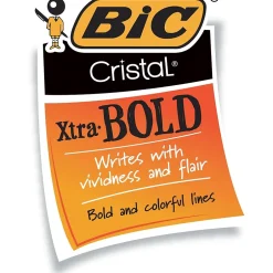 BIC Cristal Ballpoint Stick Pens, Bold Point, Black Ink, 24/Box (MSBP241-BLK) Discount