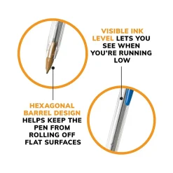 BIC Cristal Xtra Smooth Ballpoint Pen, Medium Point, Blue Ink, 500/Pack (MS500E-BLU)