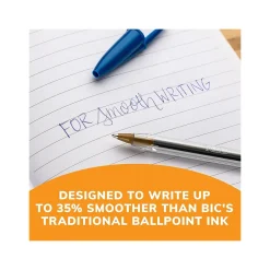 BIC Cristal Xtra Smooth Ballpoint Pen, Medium Point, Blue Ink, 24/Box, 6 Boxes/Pack (MS144E-BLU) Clearance