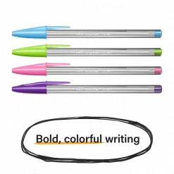 BIC Cristal Xtra-Bold Ballpoint Pens, Bold Point, 1.6mm, Assorted Ink, Bulk/Pack (MSBAPP241-AST) New