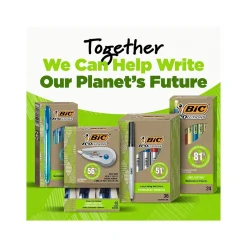 BIC ECOlutions Retractable Gel Pen, Medium Point, 1.0 mm, Black Ink, 12/Pack (RGLE11-BLK) Best