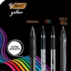 BIC Gel-ocity Stic Gel Pens, Medium Point, 0.7 mm, Assorted Colors, 14/Pack (RGSMP14-AST) New